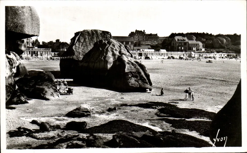 Trégastel (Côtes-du-Nord) — Plaża przy niskiej wodzie — Wydawnictwo Sztuki 'VYVON', Paryż - Awers