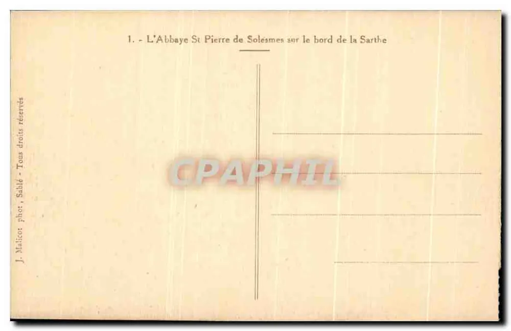 Die Abtei Saint-Pierre de Solesmes am Ufer der Sarthe — J. Malico, Sable - Rückseite