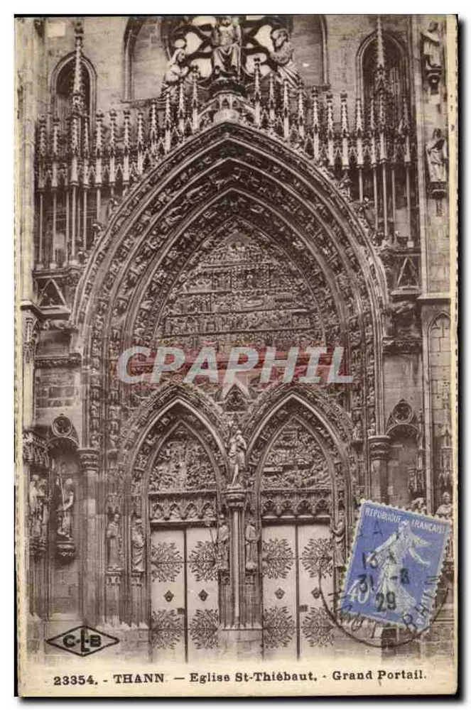 Thann — Kirche St-Thiébaut — Großer Portal - Vorderseite