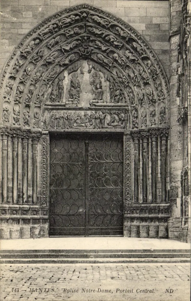 Mantes - Kirche Notre-Dame, Zentralportal — Verlag ND, Seriennummer 143 - Vorderseite