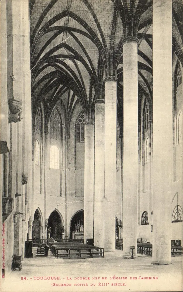 Toulouse - Die Doppelnavis der Kirche der Jacobiner (zweite Hälfte des 13. Jahrhunderts) — Foto Laboude Téres, n°64 - Vorderseite