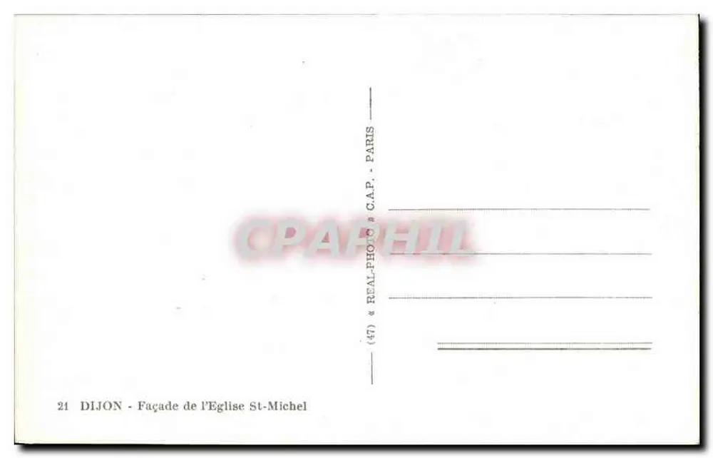 Dijon — Facha da Igreja de São Miguel — C.A.P. - Paris - Verso
