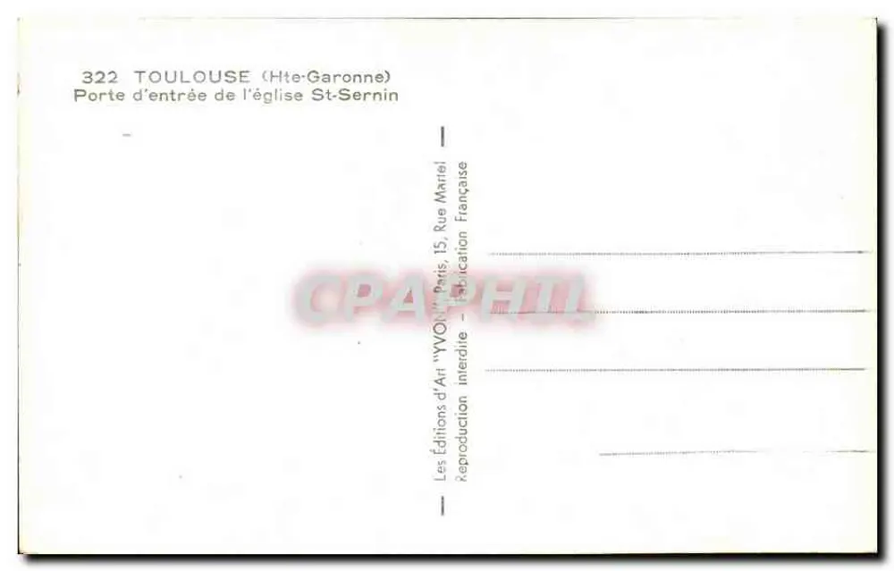 Toulouse (Hte-Garonne) — Eingangstür der Kirche Saint-Sernin — Yvon - Rückseite
