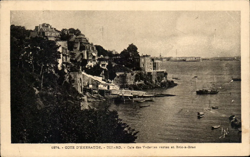 Küste von Émeraude - Dinard - Grün Vadelettes Hafen und Bric-à-Brac — Verlag J.N. (1874) - Vorderseite