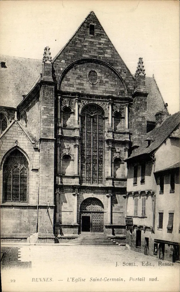 Rennes — Kirche Saint-Germain, Südtor — J. Sorel, Verlag, Rennes - Vorderseite
