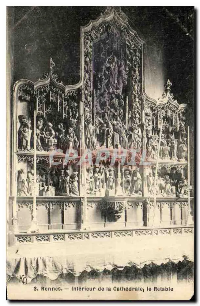 Rennes — Interior da Catedral, o Retábulo - Frente