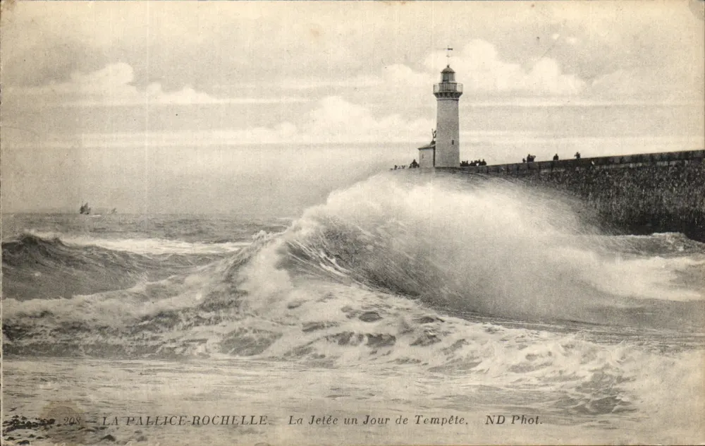 La Pallice-Rochelle — Die Mole an einem Sturmtag — ND Phot. n°208 - Vorderseite