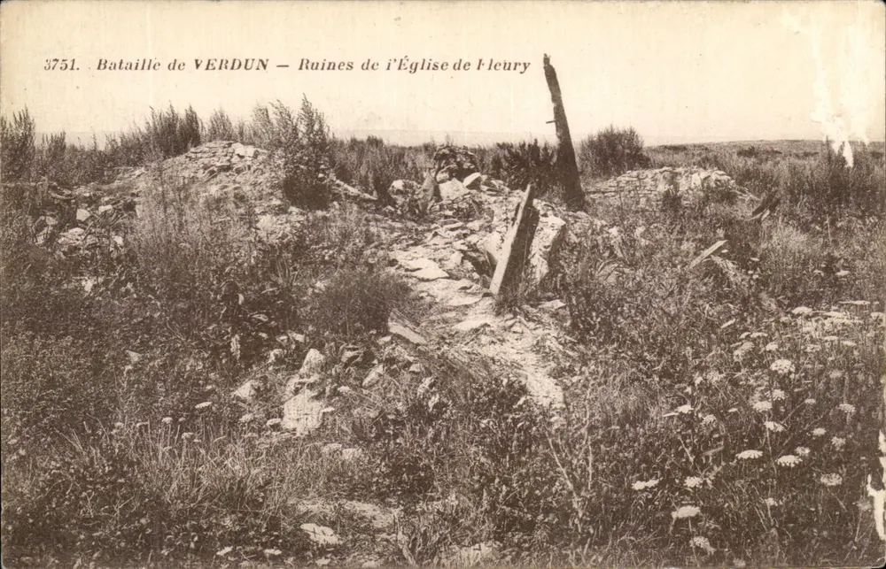 Schlacht von Verdun — Ruinen der Kirche von Fleury — Verlag Nouvelles Galeries - Vorderseite