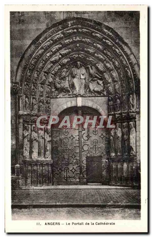 Angers — Der Portal der Kathedrale — Phototype Maurice Clapten - Vorderseite