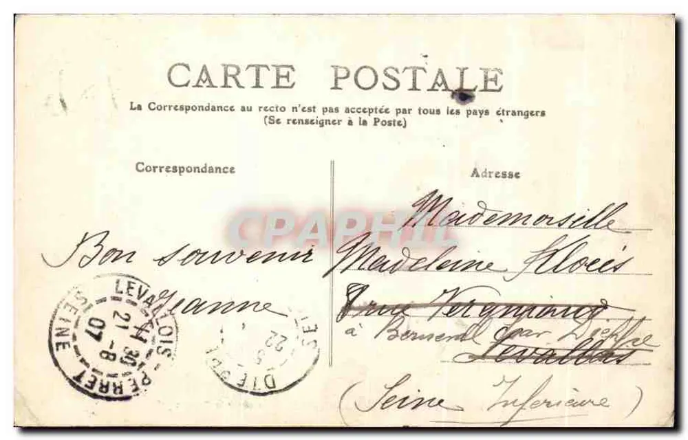 Arredores de MONTLUÇON — Conflito do Cher e da Tardes - Verso