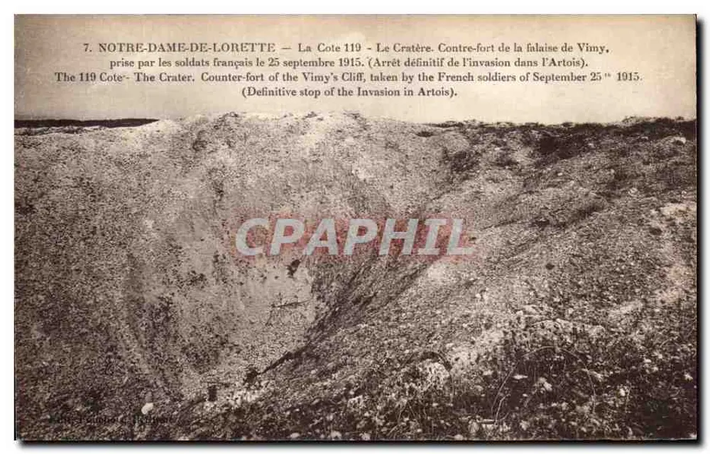 Notre-Dame-de-Lorette — Cote 119 — Krater — von französischen Soldaten am 25. September 1915 erobert - Vorderseite