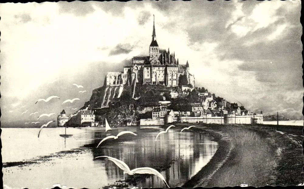 Mont Saint-Michel — Ansicht vom Deich, bei Ebbe — 205 - Vorderseite