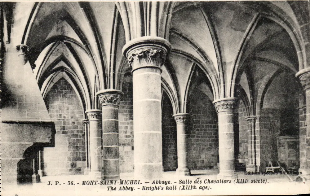 Mont-Saint-Michel — Abtei — Saal der Ritter (13. Jahrhundert) — J.P. - 36 — Sonderausgabe der Abtei - Vorderseite