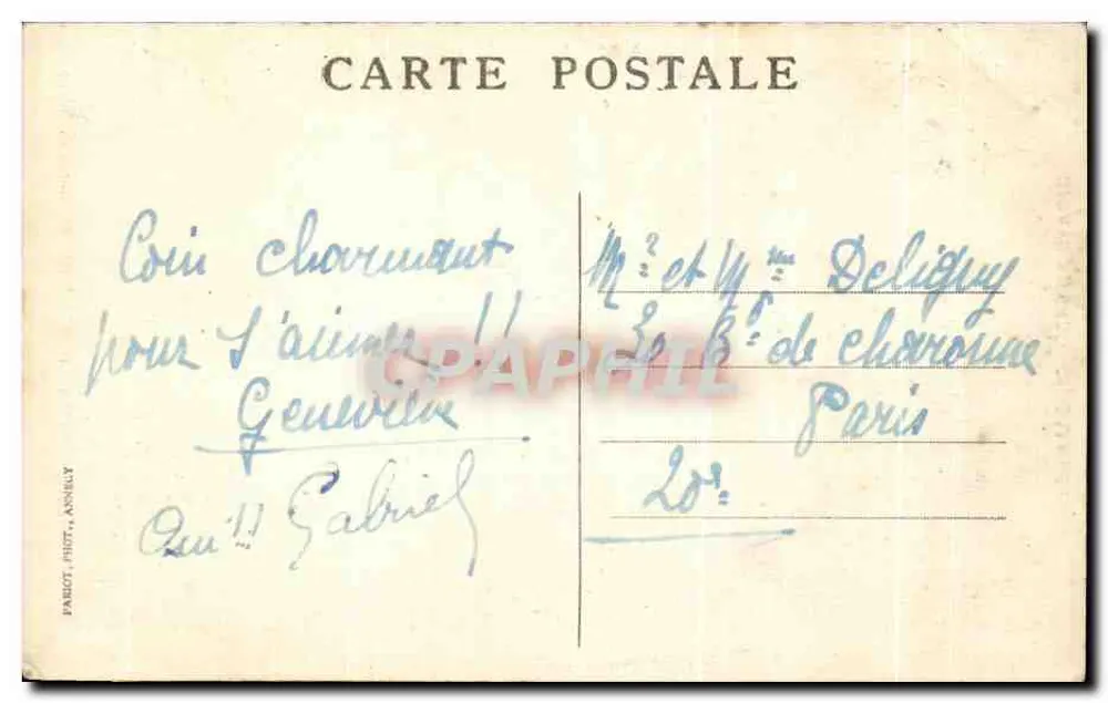 Lac d'Annecy — Château de MENTHON et Casque de Néron — Sites pittoresques de Savoie, éditeur PARLOT, n° 293 - Rückseite