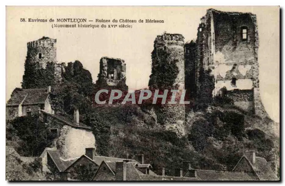 Ruínas do Castelo de Hériéson — Arredores de Montluçon — Monumento Histórico do Século XVI - Frente