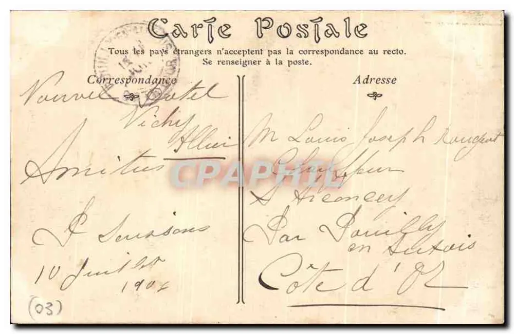 Castelo de Bussel — Arredores de Pichy — ND Post - Verso