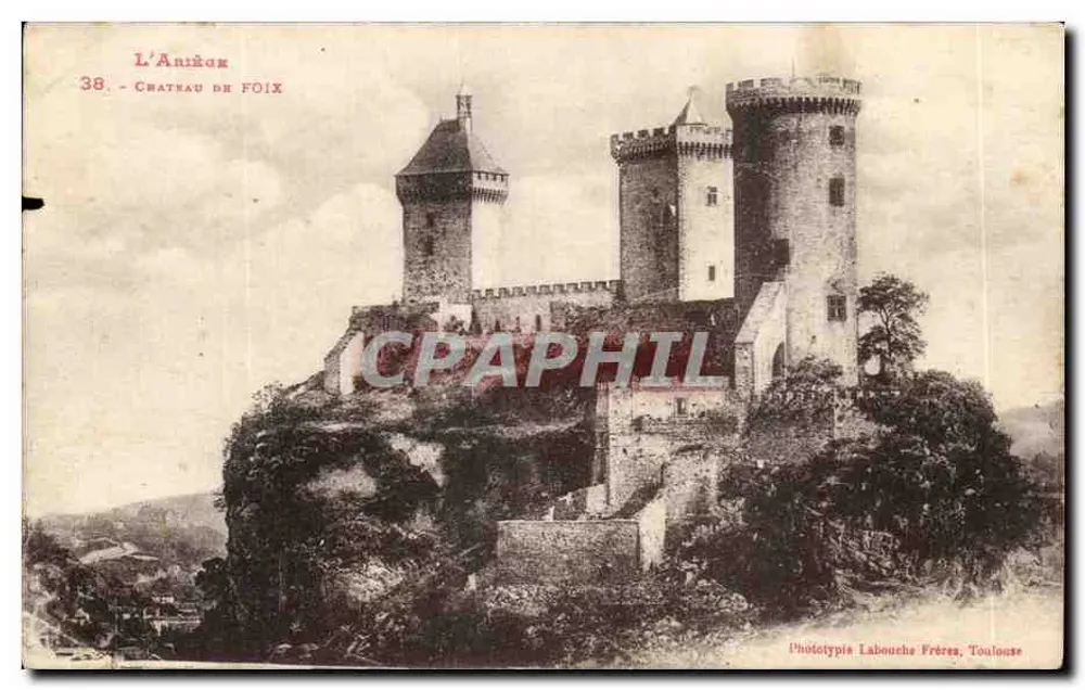 Castelo de Foix — L'Anièr — Fototipia Labouché Frères, Toulouse - Frente