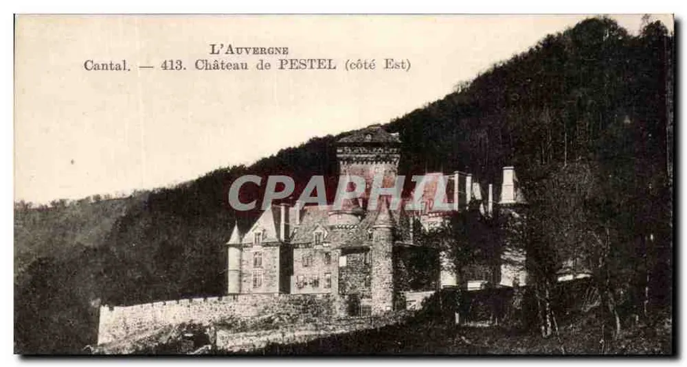 Castelo de Pestel (lado Leste) — A Auvergne, Cantal — série 413 - Frente