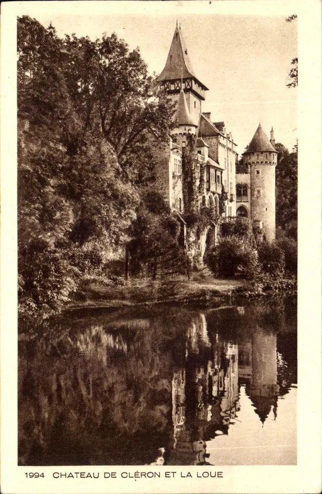 Château de Cléron et la Loue — vue du château sur la rivière, éditeur BRAUN & Cie, Imp. Domach - Voorkant