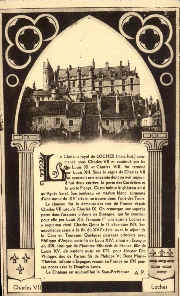 Castelo real de Loches — História e anedotas — A.P. Loches - Frente