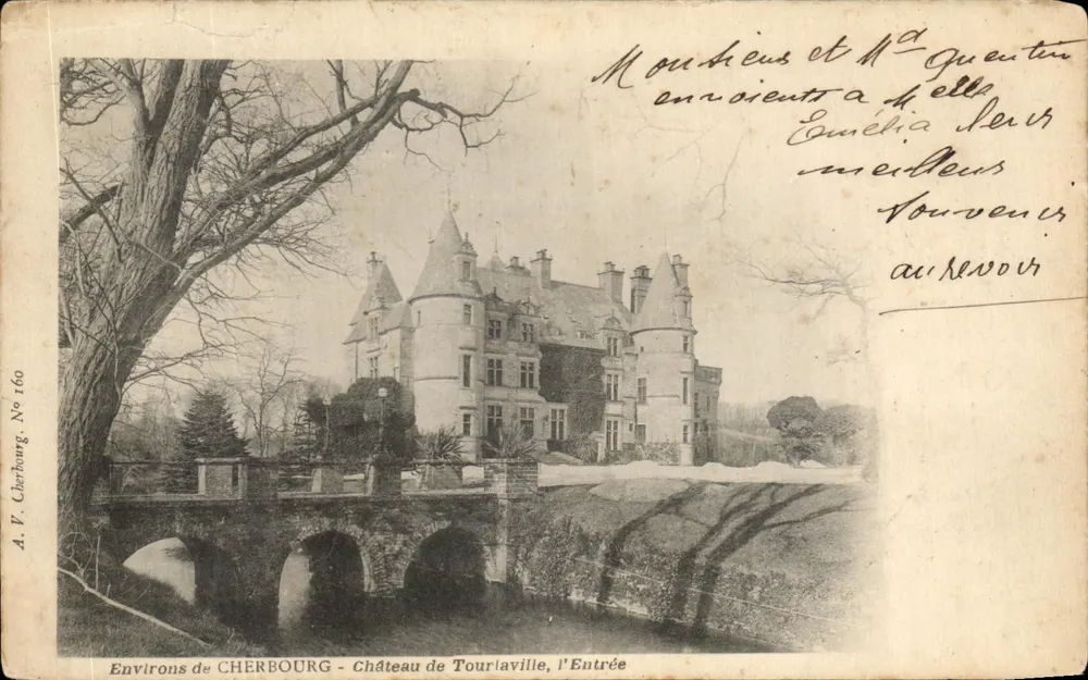 Environs de CHERBOURG - Château de Tourlaville, l'Entrée — A. V. Cherbourg, No 160 - Vorderseite