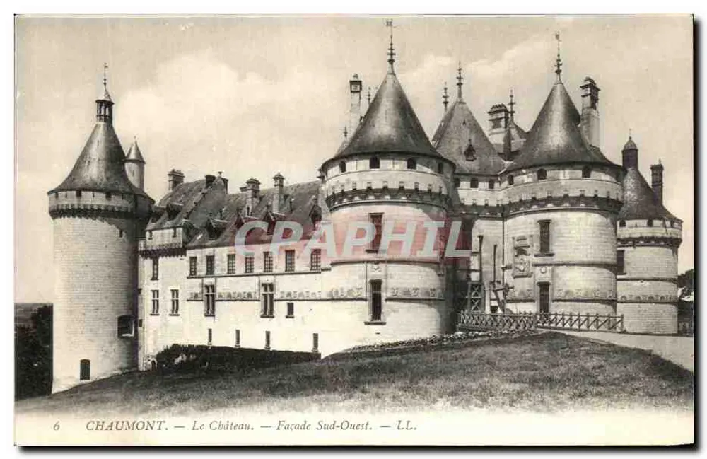 Chaumont — O Castelo — Fachada Sudoeste — LL. - Frente