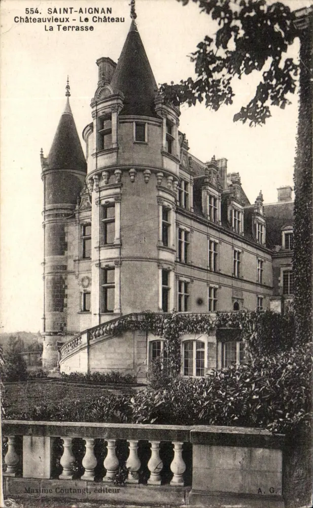 Saint-Aignan - Schloss Châteauvieux - La Terrasse — Maxime Coutangl, Verlag, n° 554 - Vorderseite