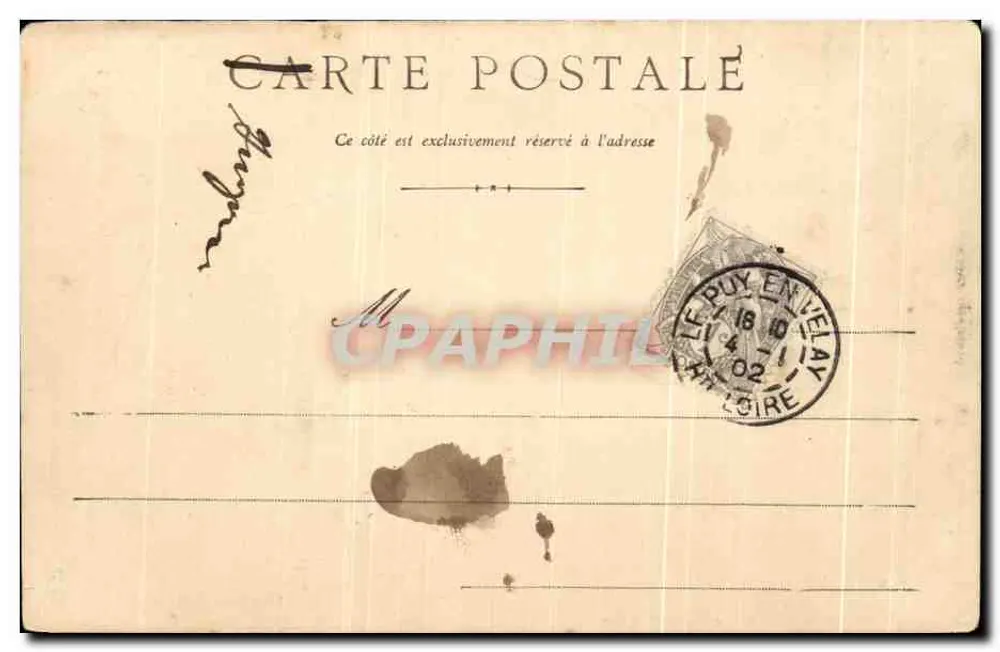 Ruínas do Castelo de Polignac — Le Puy, 5.4.02 — editor não identificado - Verso