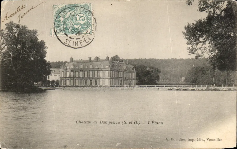 Château de Dampierre (S.-et-O.) — L'Étang — A. Bourdier, imp.-édit., Versailles - Frente
