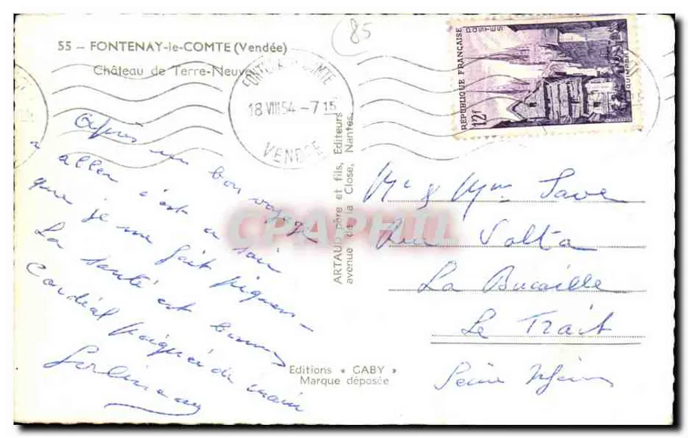 Castelo de Terre-Neuve — Fontenay-le-Comte (Vendée) — Edições Gaby - Verso
