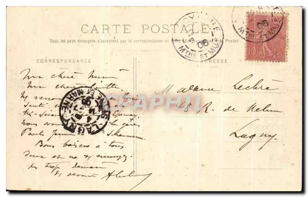 NANCY - Arco do Triunfo visto da Praça Carrière — Impre nsas Reunidas, Nancy, n°15 - Verso