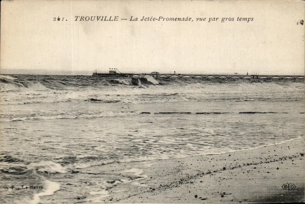 Trouville — Die Mole-Promenade, Ansicht bei Sturm — G. F. Le Hayre, Nr. 261 - Vorderseite