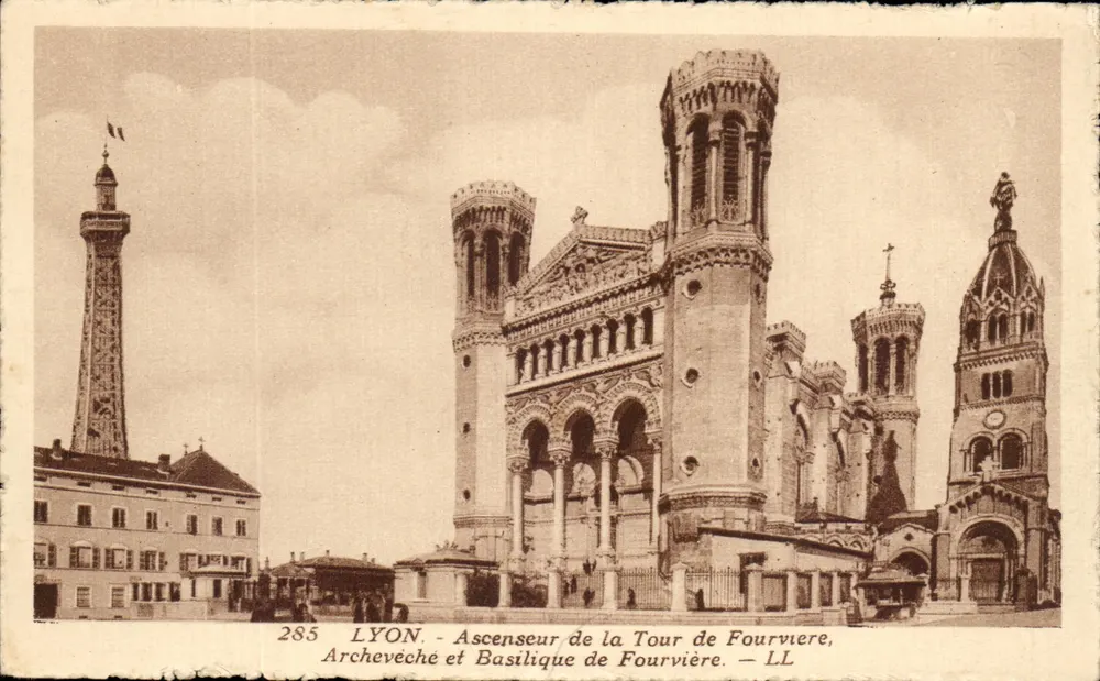 Lyon - Aufzug der Fourvière-Turm, Erzbistum und Basilika von Fourvière — LL, Nr. 285 - Vorderseite