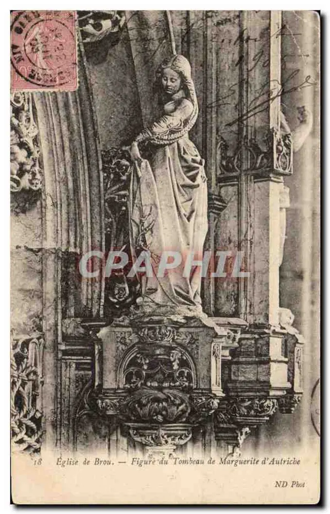 Kirche von Brou — Figur des Grabes von Marguerite d'Aultriche — ND Phot - Vorderseite