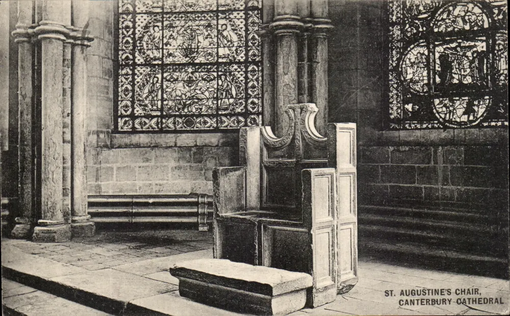 Silla de San Agustín — Catedral de Canterbury — editor no identificado, número de serie no visible - Anverso