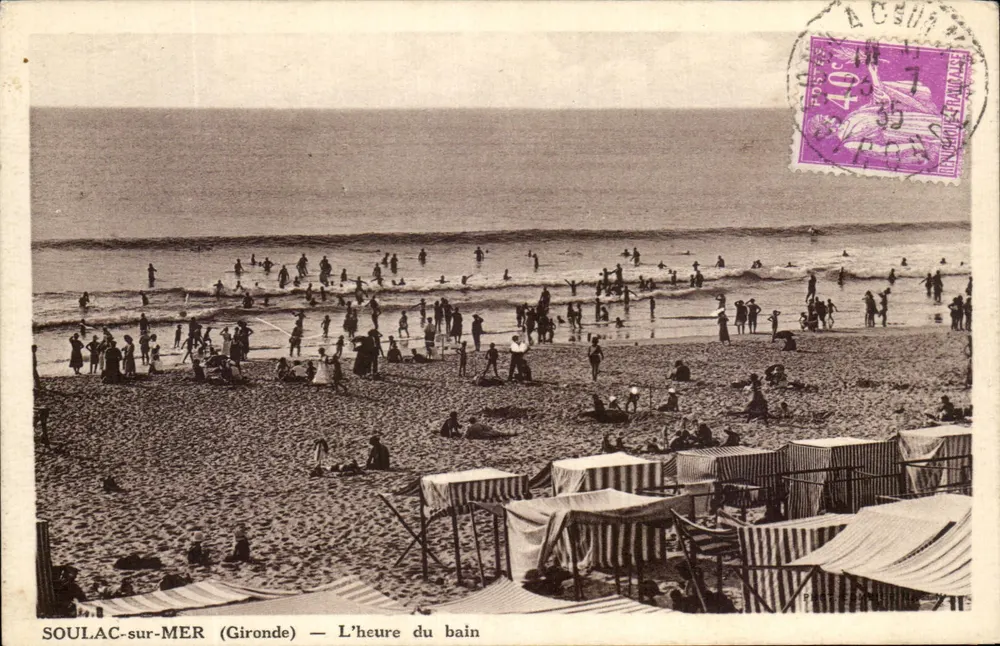 SOULAC-sur-MER (Gironde) — A hora do banho - Frente