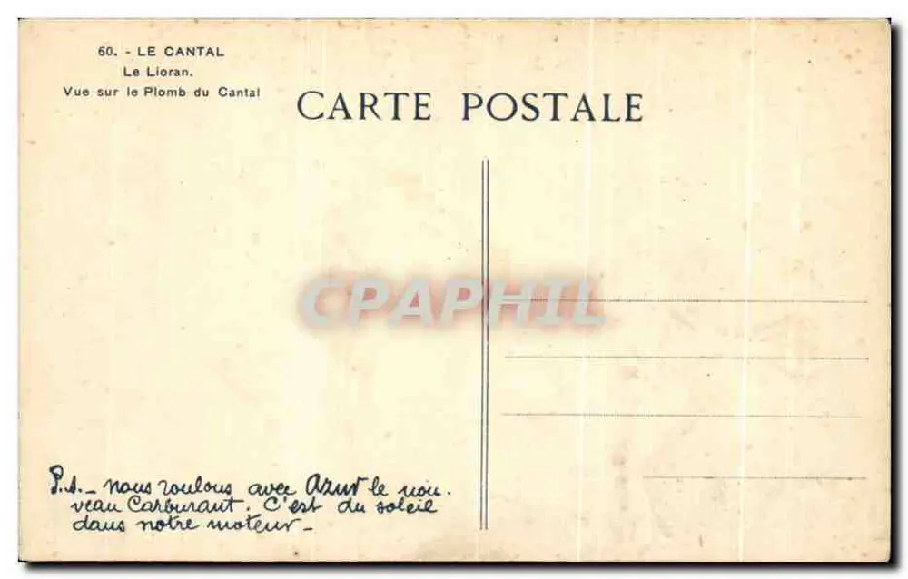 Le Lioran - Le Plomb du Cantal — Panoramablick — Cl. Auclair-Melot - Rückseite