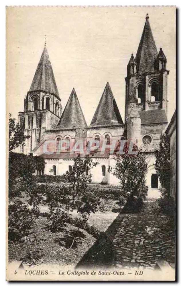 Loches — A Colegiata de Saint-Ours - Frente