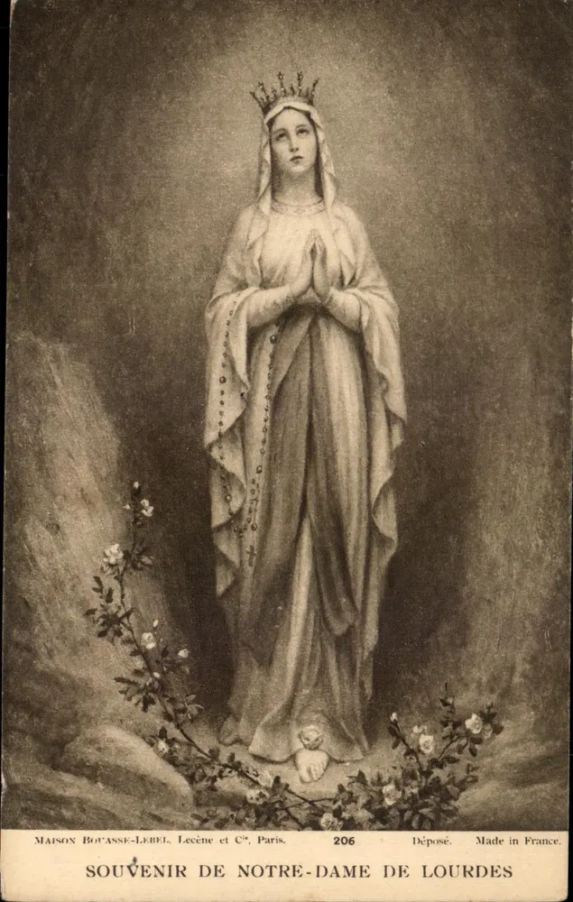 Nossa Senhora de Lourdes — Lembrança de Nossa Senhora de Lourdes — Maison Bouasse-Lebel, Lecène et C°, Paris, n°206 - Frente