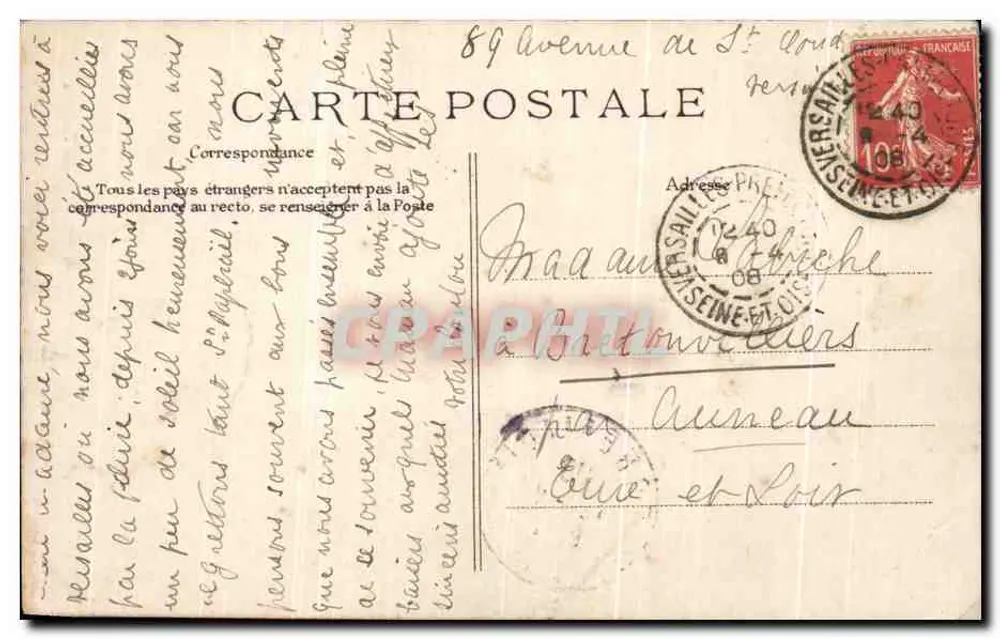 Versailles — Das Mühle, Dorf Petit Tranon — Verlag ELD, Nr. 214 - Rückseite