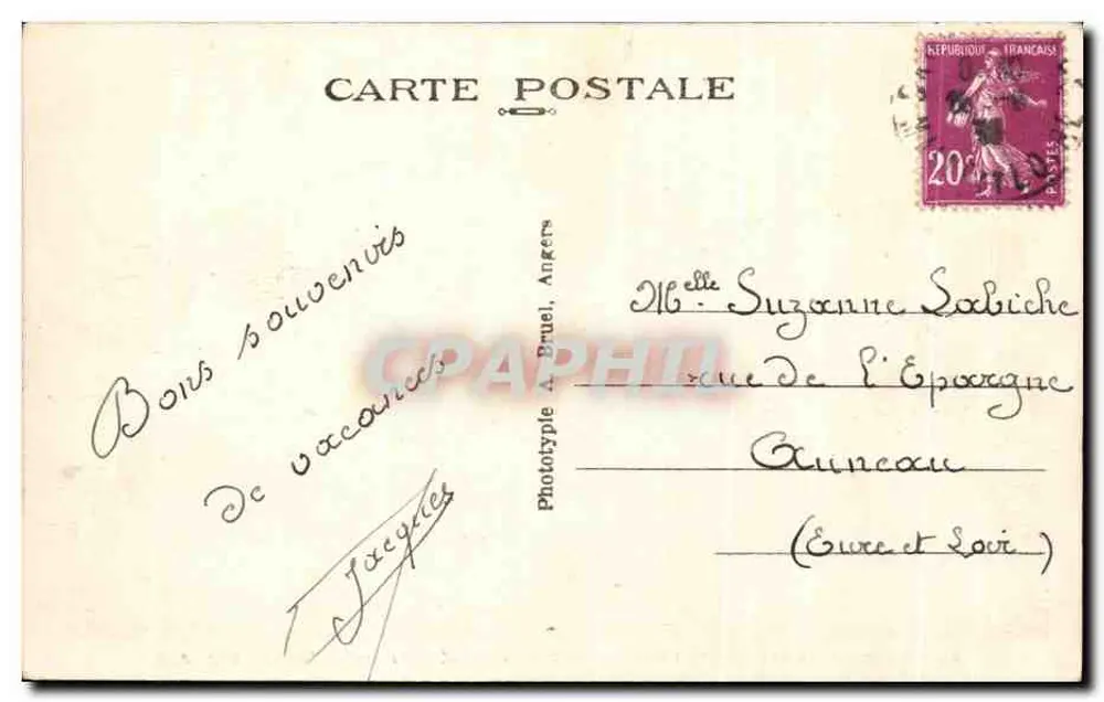 Saumur (Maine-et-Loire) — O Castelo (Monumento Histórico) lado Sul — A.B. Phototype - Verso