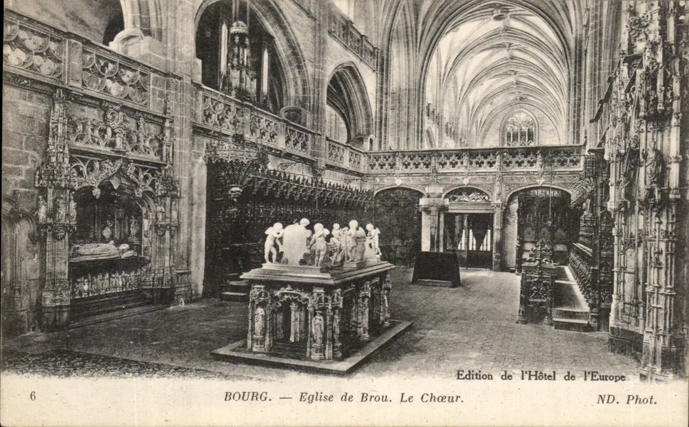 Bourg — Igreja de Brou. O Coro — Edição do Hôtel de l'Europe - Frente