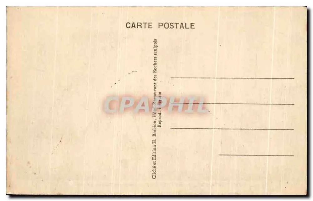 Côte d'Émeraude. 1. Rothéneuf — Eingang zu den geschnitzten Felsen — Edition H. Brebion - Rückseite