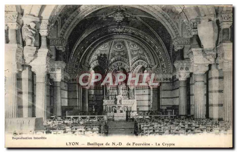 LYON — Basílica de N.-D. de Fourvière — A Cripta - Frente