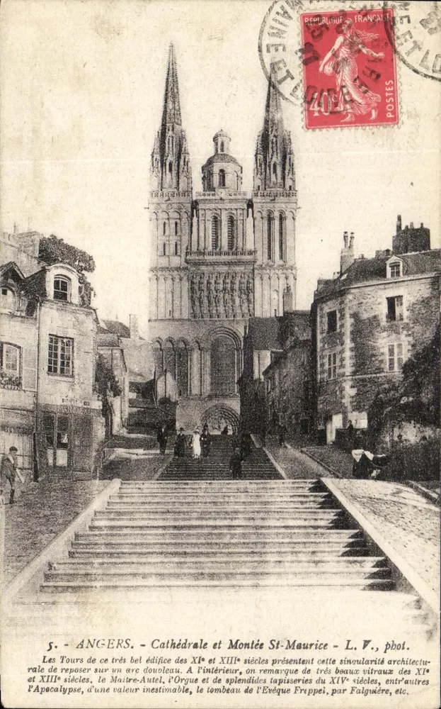 Angers - Catedral e Subida de São Maurício — L. F., fot. - Frente