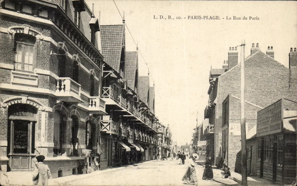 Paris-Plage - A Rue de Paris — L.D., B., 10. — Editor S. Feslau - Frente