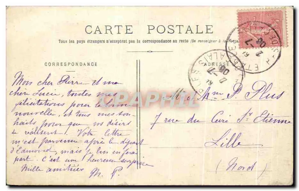 Paris-Plage - A Rue de Paris — L.D., B., 10. — Editor S. Feslau - Verso