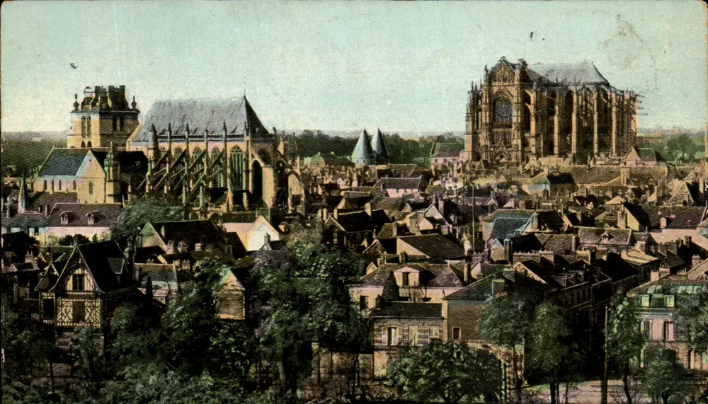 Vue de Rouen — Catedral e Igreja de São Nicolau — Editor L.Y.A.CH - Frente