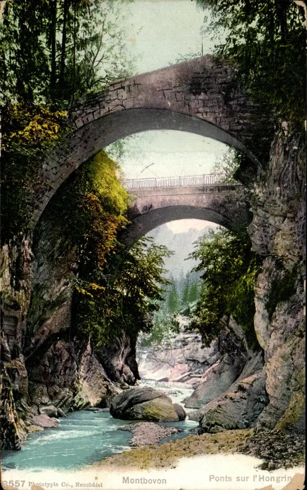 Ponte sobre o Hongrin — Montbovon — Phototype Co., Neuchâtel n°3557 - Frente