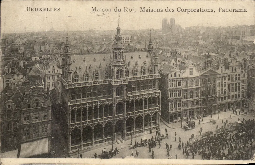 Brüssel — Königspalast, Häuser der Gilden, Panorama — Panorama - Vorderseite